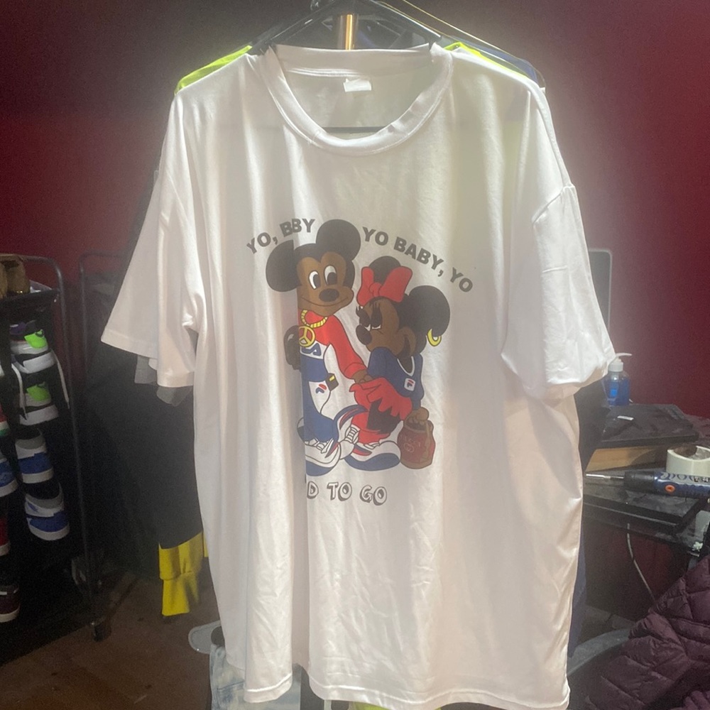 White Mickey and Minnie Tee Shirt